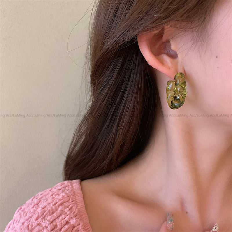 Wholesale Vintage Gentle Glass Hoop Earrings